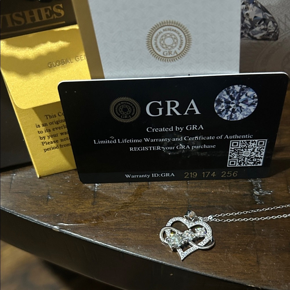Moissanite Silver Heart Pendant Necklace NWT 
Never worn